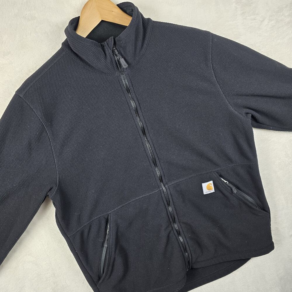 Carhartt Men’s Full Zip Fleece Jacket Sherpa Fleece Black Medium Relaxed Fit - Picture 10 of 13